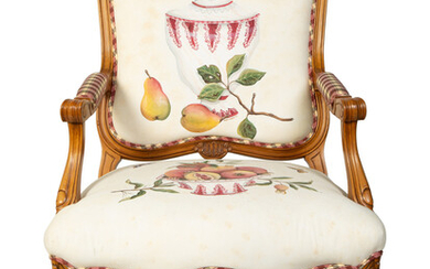 A Louis XV Style Carved Wood Fauteuil