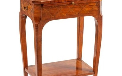 A Louis XV Style Inlaid Table en Chiffoniere Height 25