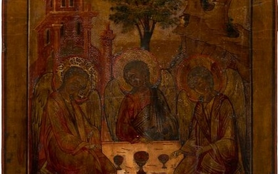 A MONUMENTAL ICON SHOWING THE OLD TESTAMENT TRINITY