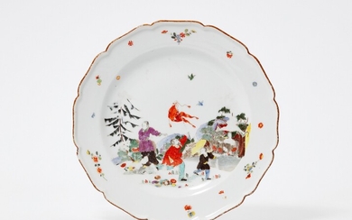 A Meissen porcelain plate with Chinoiserie decor