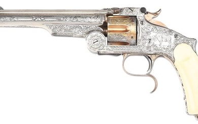 (A) OUTSTANDING NIMSCHKE ENGRAVED SMITH & WESSON NO. 3 RUSSIAN THIRD MODEL SINGLE ACTION REVOLVER.
