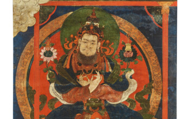 A PAINTING OF KING RALPACHEN TIBET, LATE 17TH CENTURY