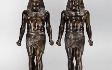 A Pair of Continental Bronze Figures of Antinous, 18th/19th Century