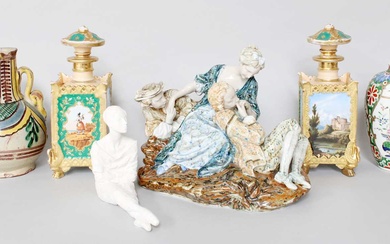 A Pair of French Porcelain Scent Bottles and Stoppers, Manner...