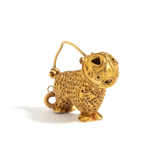 A Persian Gold Feline Earring
