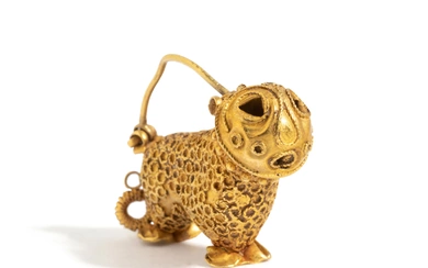 A Persian Gold Feline Earring
