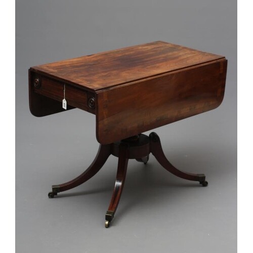 A REGENCY MAHOGANY PEMBROKE TABLE, early 19th century, of ro...