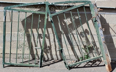 A SET OF GALVANIZED IRON DOME TOP ENTRANCE GATES