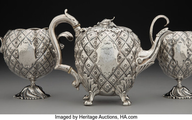 A Three-Piece George III Silver Partial Tea Service (1836)