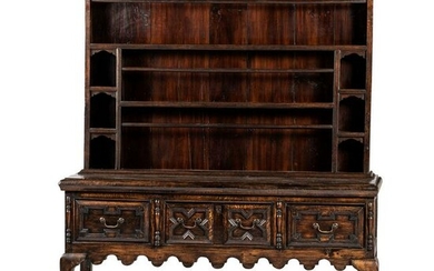 A Welsh Oak Pewter Cabinet