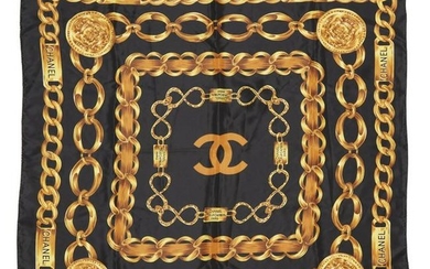 A black and gold scarf, Chanel, Paris