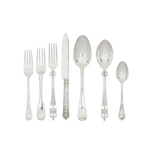 A collection of 18th and 19th century silver flatware