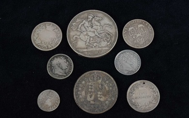 A collection of British silver coinage