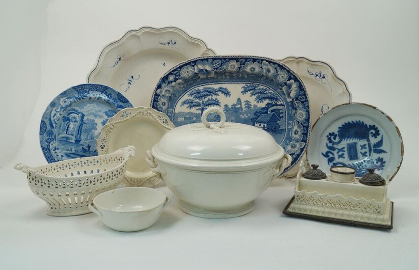 A collection of creamware and other British ceramic wares, late...