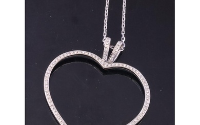 A diamond set heart pendant on chain by Theo Fennel in 18ct ...