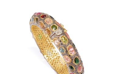 A gem-set bangle