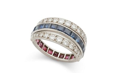 A gem-set swivel ring