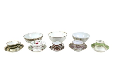 A group of late 18th and 19th century English china tea ware...