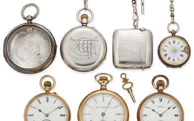 A group of pocket watches, including one unsigned 18ct gold...