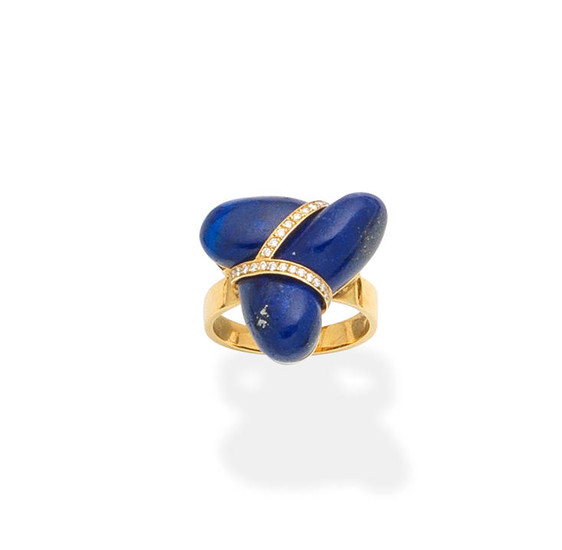 A lapis lazuli and diamond ring, by, Geoffrey Rowlandson, 2003