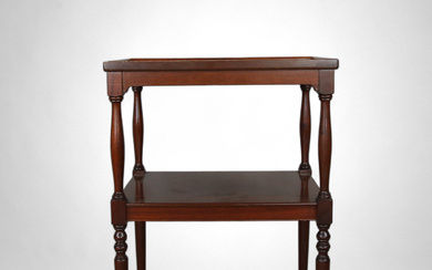 A mid-20th century mahogany veneer side table.
