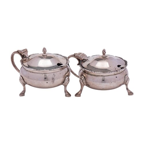 A pair of George VI silver salts, maker Goldsmiths & Silvers...