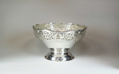 A pedestal silver bowl