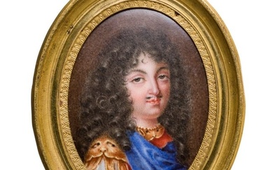 A portrait of the French King Louis XIV (1643 - 1715), finely painted miniature, probably French
