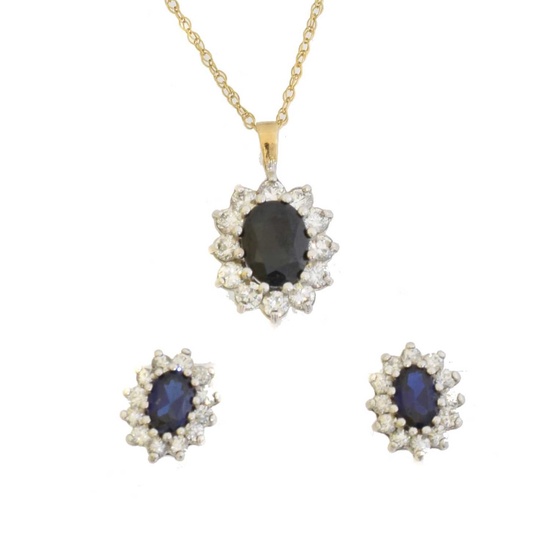 A selection of sapphire and paste jewellery