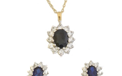 A selection of sapphire and paste jewellery