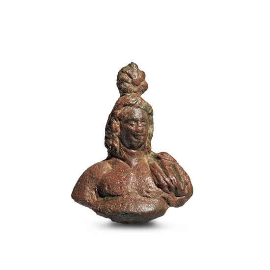 A small Roman bronze bust of Alexander Cosmocrator