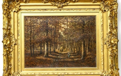 ADRIEN SCHULZ "WOODS OF FONTAINEBLEAU IN NOVEMBER"