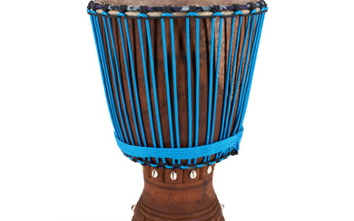 AFRICAN DJEMBE DRUM WITH CARVING