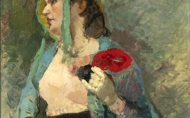 ALESSIO ISSUPOFF (Kirov, 1889 - Roma, 1957) Young woman portrait...