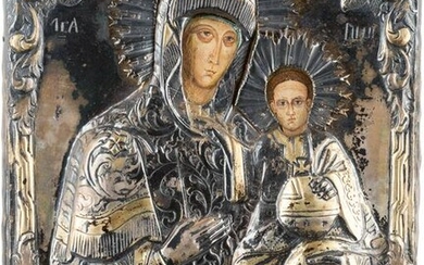 AN ICON SHOWING THE HODIGITRIA MOTHER OF GOD WITH A