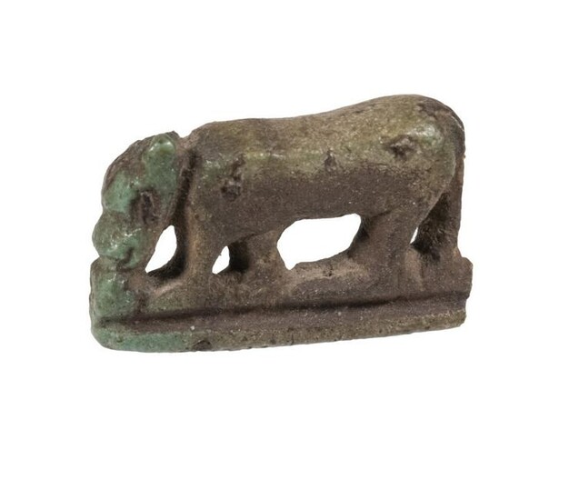 ANCIENT EGYPTIAN FAIENCE AMULET OF A JACKAL