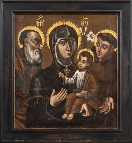 ANONYMOUS ARTIST, 17th CENTURY Virgin Mary with Child, Saint Joseph...