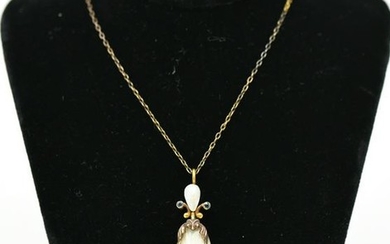 ANTIQUE 18K GOLD & PEARL NECKLACE