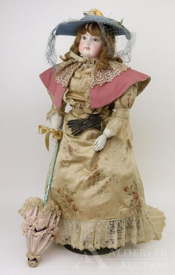 ANTIQUE FRENCH FASHION BISQUE HEAD DOLL.