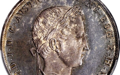 AUSTRIA. 1/2 Taler, 1839-A. Vienna Mint. Ferdinand I. PCGS MS-64 Prooflike Gold Shield.