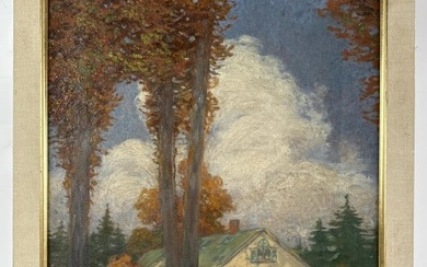 Albert Prentice Button "Fall" Oil On Canvas