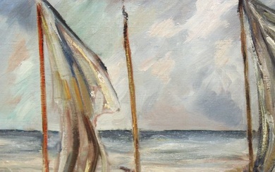 Alexandre de Cabanyes i Marquès (1877 - 1972) - Playa con barcas