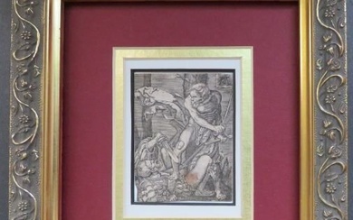 Allaert Claesz, Soldier, Dance of Death Original 1520s Engraving Framed