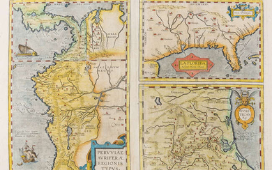 Americas.- Florida.- Peru.- Ortelius (Abraham) Peruviae Auriferae Regionis Typus [on sheet with] La Florida [and] Guastecan Reg, [1609].