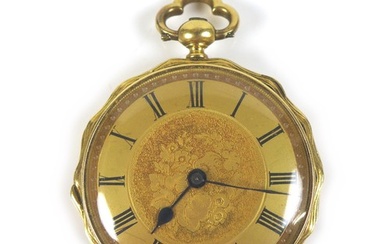 An 18ct gold cased open face pocket watch, with Roman numera...