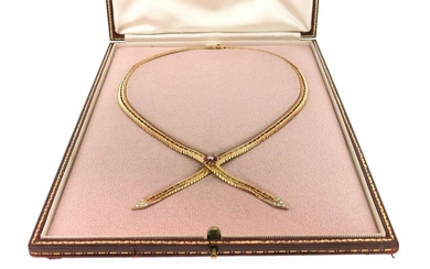 An 18ct gold collar necklace by Garrard & Co, set...