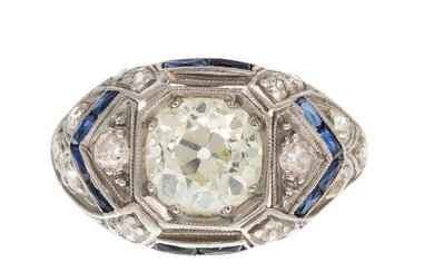 An Art Deco 1.30ct Diamond Ring in Platinum