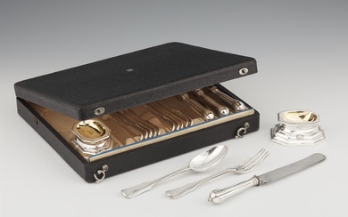 An Augsburg Régence silver cutlery set