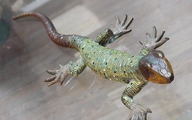 An Austrian cold painted bronze lizard attributed to Franz X...
