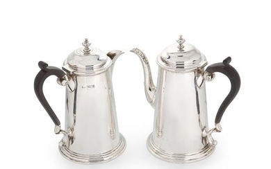 An Edward VII silver 2-piece café-au-lait set